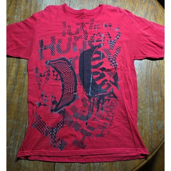 Hurley Other - Y2K Hurley AOP T Shirt Men's L Skater Grunge Emo Surf Punk Red Premium‎ Fit